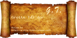 Grotte Tódor névjegykártya